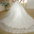 Crystal Sequined Beading Pearls Design Fashion Contemporary Wedding Dresses